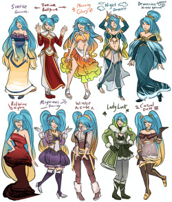 asksonabuvelle:  Finally finished the entire set of Sona clothes