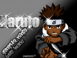 This guy just did a vector on naruto and made him black. He a