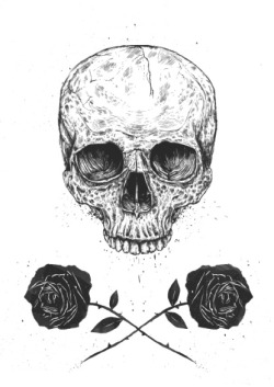 ubernoir:  Skull N’ Roses by Balazs Solti on society6