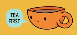 positivedoodles:  [drawing of an orange cup of tea saying “Tea