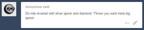 bluebot777: askchubbydiamond:  In an alternate universe, Diamond is an even better and more successful feeder than Silver ever was.  big and soft silver. <3 