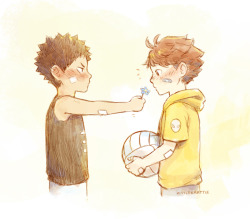 kittlekrattle:  “Happy birthday, Tooru.” (iwa’s gifts to