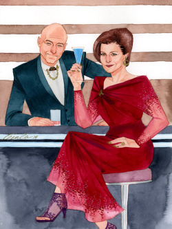 gameraboy:Captain Picard and Captain Janeway by kevinwada 