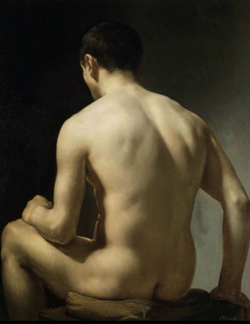 classical-gentry:CuteMale Nude from Behind - Academic study.