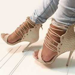 flawlassglam:  myshoebazar:  Elegant Lace Up Stiletto Heels 