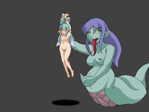 Fairy getting caught and fist fucked/punched by a lamia monster girl.
