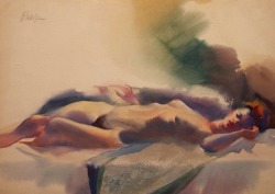 naplesknight:  Image from http://edwardreep.com/includes/images/full/30s_1024/large-1930s-late-untitled-nude-I-early-art-school-work-at-Art-Center-School-of-Design-watercolor-16x22-art-school-industrial-scene-is-on-reverse.jpg.