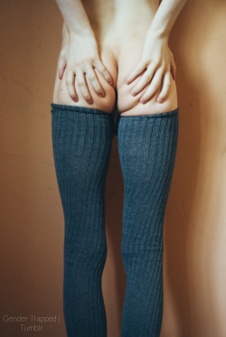 gender-trapped:  Here are the new thigh butt high socks. I think