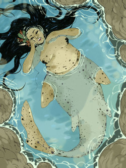 ofalldimensions:  today i drew up a cute spotted dogfish mermaid