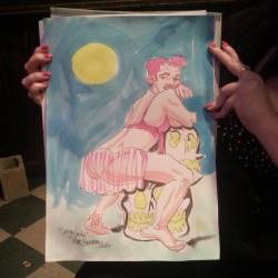 Drawing of Geegee Louise at Dr. Sketchy’s Boston! #ink