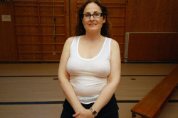 lustfulsabine:  In the gym, wearing a tight sheer white top 