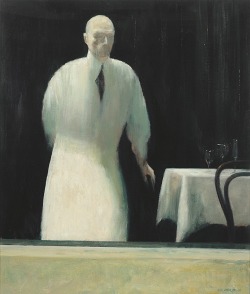 Rick Amor (Australian, b. 1948): The Waiter (1995-2000). Oil