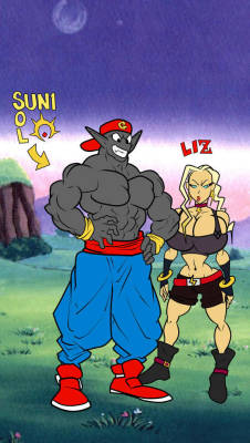 sun1sol: Gol & Liz (colored)   My awesome dynamic duo (O.C.s)
