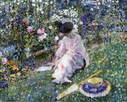 books0977: Garden in June (1911). Frederick Carl Frieseke (American,