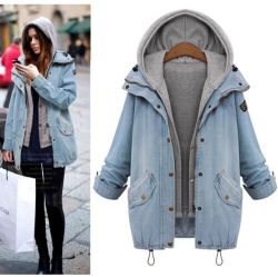 sillybou: Need one?  Plus Size Ladies 2 in 1 Denim Coat ใ.35