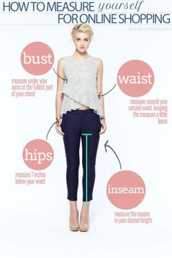 fashioninfographics:  How to measure yourself for online shoppingVia