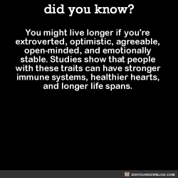 did-you-kno:  You might live longer if you’re extroverted,