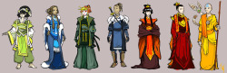 avatarparallels:  Older Gaang formal outfits by ~ming85  