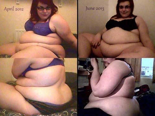 chubbygirlsrule:  quite-chubby:  mcflyver:  omgdotti:  wow  The fattening of a feedee  Keep getting fatter! :)  *_* Â  <3<3<3