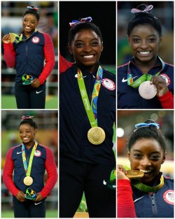 thechanelmuse:  Simone Biles Now Has More Gold Medals Than Any