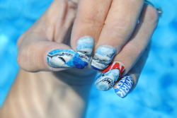 nailpornography:   Shark Week! (And Jaws) and Shark Weeks Logo.