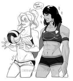 cendawankulat: PharMercy Volleyball AU commission done for  @gumballgirl