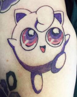 Jigglypuff!  Thanks hun.  #tattoo #pokemon #jigglypuff #tattooapprentice