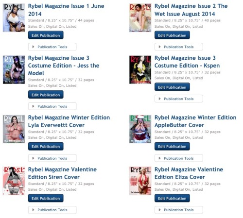 Rybel Magazine all digital copies on sale 4.00 each click the link http://www.magcloud.com/browse/magazine/797480 and get yours now!!! Only this weekend. So get your copy today!!!!!! It’s on sale 4.00 each!!!! Select magazines feature layouts with