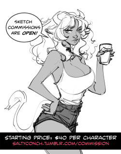 saltyconch:  Opening slots for the new “Sketch Commission”