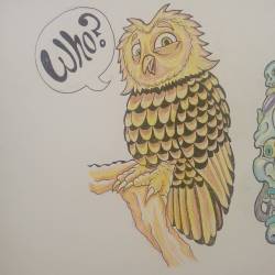 Owls say “who?”.  #ink #owl #drawing #art  (at Empire