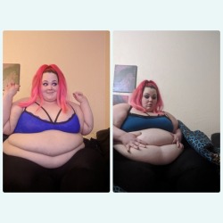 bubblyboooty: Left pic not stuffed exicted about food right pic