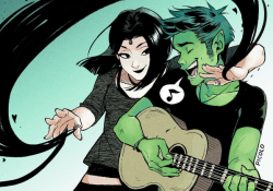 peace-love-titans:  “You, me dancing”. Beast Boy and Raven