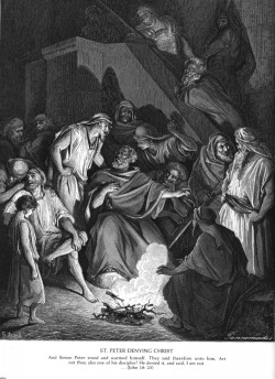 therurrjurr:  Saint Peter Denying Christ by Gustave Doré