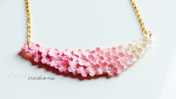 nonchanscreation:Gradient of pink flowers necklace!