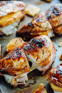 daily-deliciousness:  Grilled hawaiian stuffed chicken