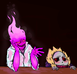 unbridled-trash:i feel like Underfell Grillby would be the type