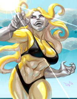 diepod-stuff: Genocyde at the beach, because my oc monster waif
