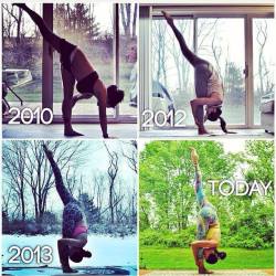 tonedbellyplease:  ynspirations:  Yoga Progress by Laura Sykora
