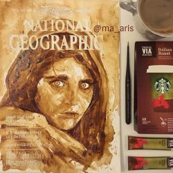 asylum-art:I Use Coffee To Draw Detailed Paintings Of My Favourite