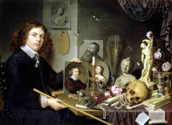 classic-art:  Self Portrait with Vanitas Symbols David Bailly