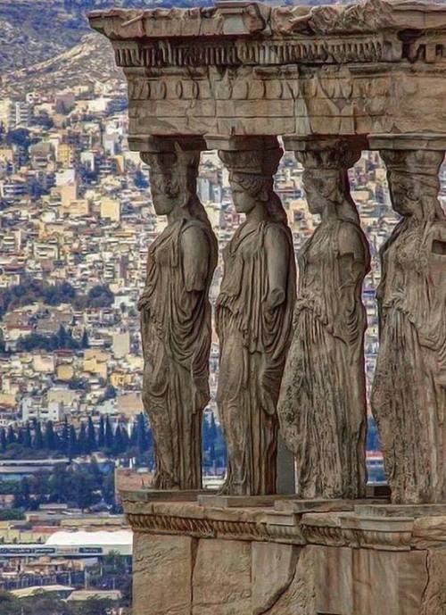 ancientorigins:  The Caryatids,Erechtheion,Acropolis of Athens.