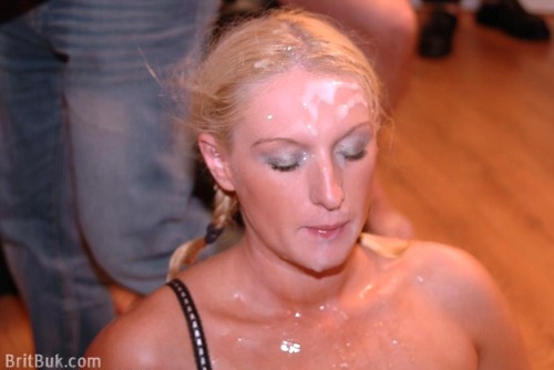 A Memorable Bukkake Party with a Stunning Blonde British Woman