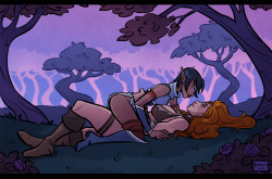kassarie-art:  Lona and Rowena share a romantic moment.Larger