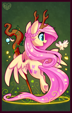 texasuberalles: DnD Pony Series: Druid Fluttershy by Hollulu