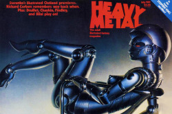 Cover art for Heavy Metal magazine titled “Exhaustion!”