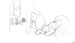 texdrawings:  “Fluttershy too scared to come out of her