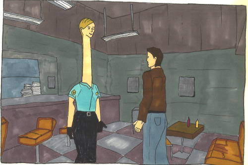 navernoenever:I made few drawings of Silent Hill glitches.