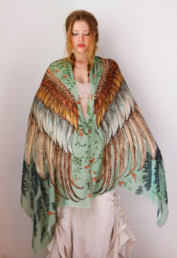 gothiccharmschool:  Hand-Painted Wing Scarf (์.00). This is