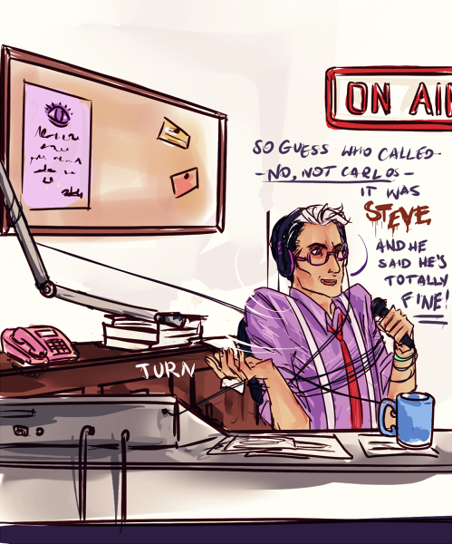 scholla:  “And don’t tell Carlos. That’s so EMBARRASSING.” Yet another ‘quality’ comics with our lovely radio host. I feel kinda sorry for it but… welp.Littleulvar’s design, clothes changed. Also Cecil’s tattoos got a