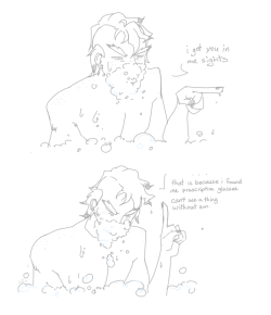 iolisdraws:  junkrat hates baths so to distract himself he does